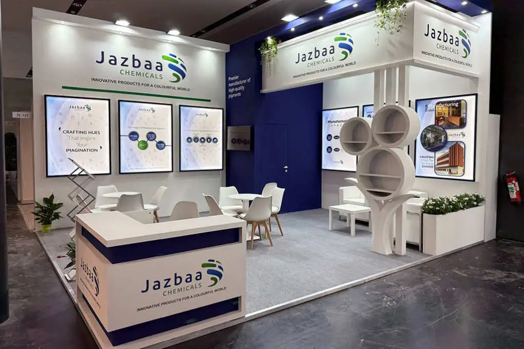 Jazbaa Chemicals stand interior at the European Coatings Show, Nuremberg