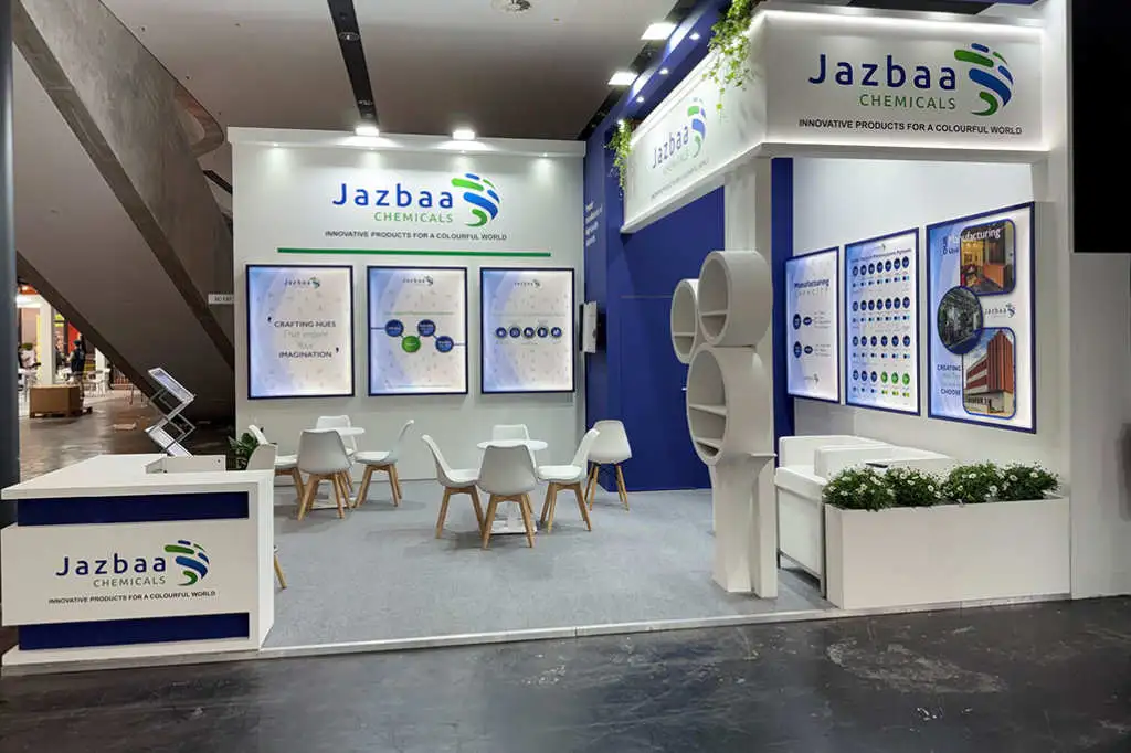 Jazbaa Chemicals exhibition stand detail at the European Coatings Show, Nuremberg