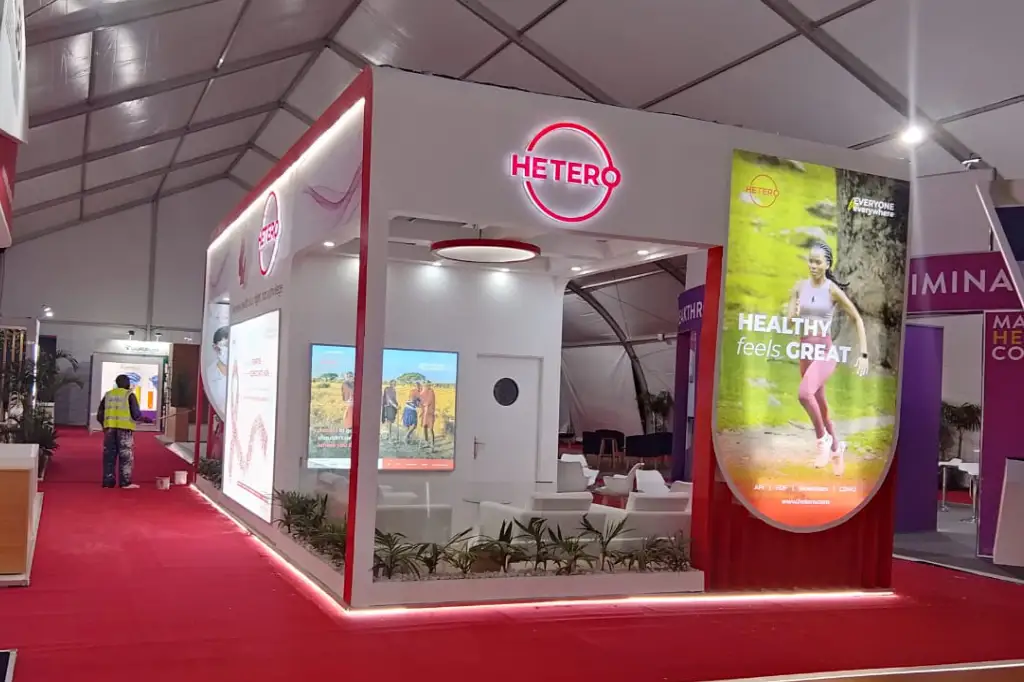 Hetero Labs 45 sqm exhibition stand at the IAS Conference, Kigali, Rwanda