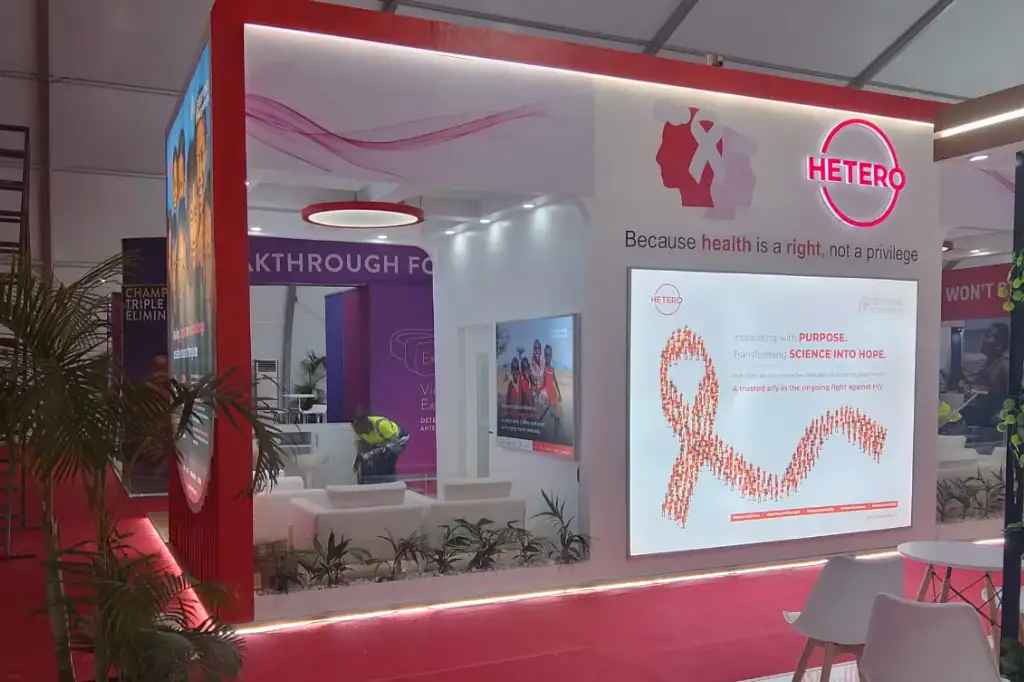 Hetero Labs stand at the IAS Conference 2025 in Kigali, Rwanda, built by Echo Expo