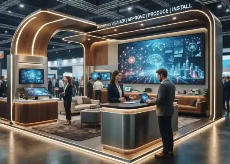 Custom exhibition stand designed and built by Echo Expo
