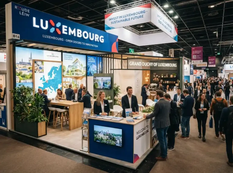 Custom exhibition stand designed and built by Echo Expo