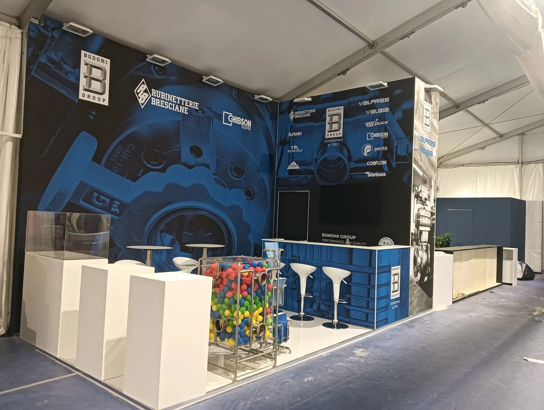 Exhibition stand at Marmomac, Verona — designed and built by Echo Expo
