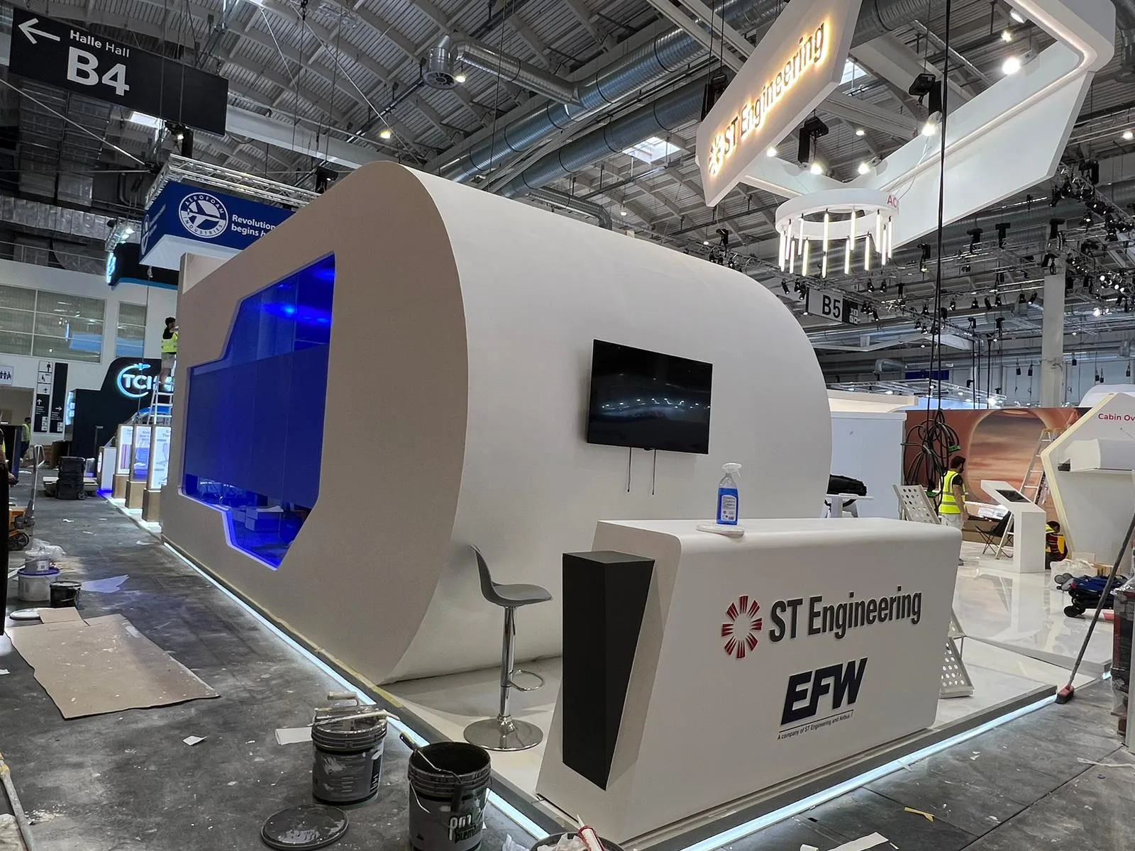 Aerospace exhibition stand at AIX, Hamburg, built by Echo Expo