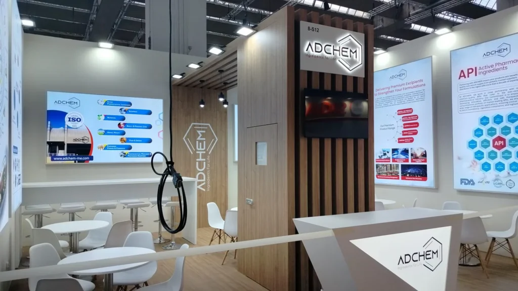 Adchem exhibition stand at Vitafoods Europe 2025, Fira Barcelona