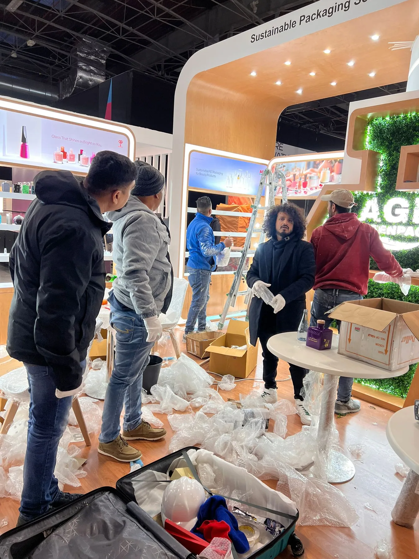 AGI Greenpac exhibition stand build at Paris Packaging Week, Paris Expo Porte de Versailles — installation by Echo Expo