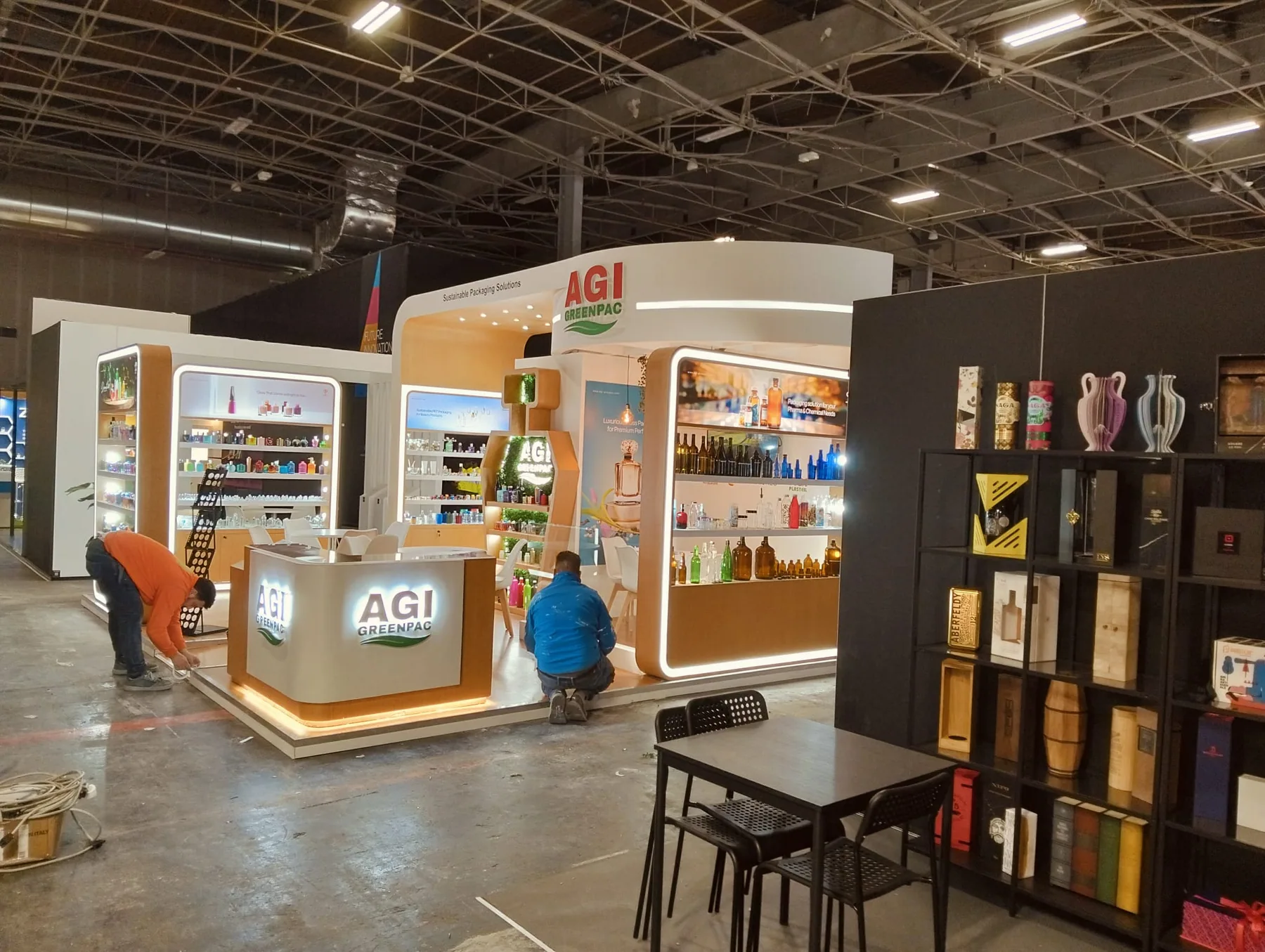 AGI Greenpac exhibition stand build at Paris Packaging Week, Paris Expo Porte de Versailles — installation by Echo Expo