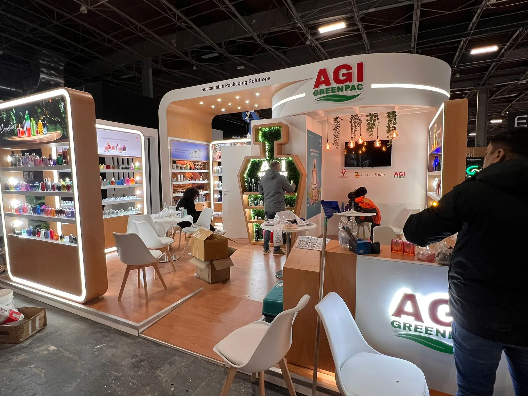 AGI Greenpac exhibition stand at Paris Packaging Week, Paris Expo Porte de Versailles — designed and built by Echo Expo