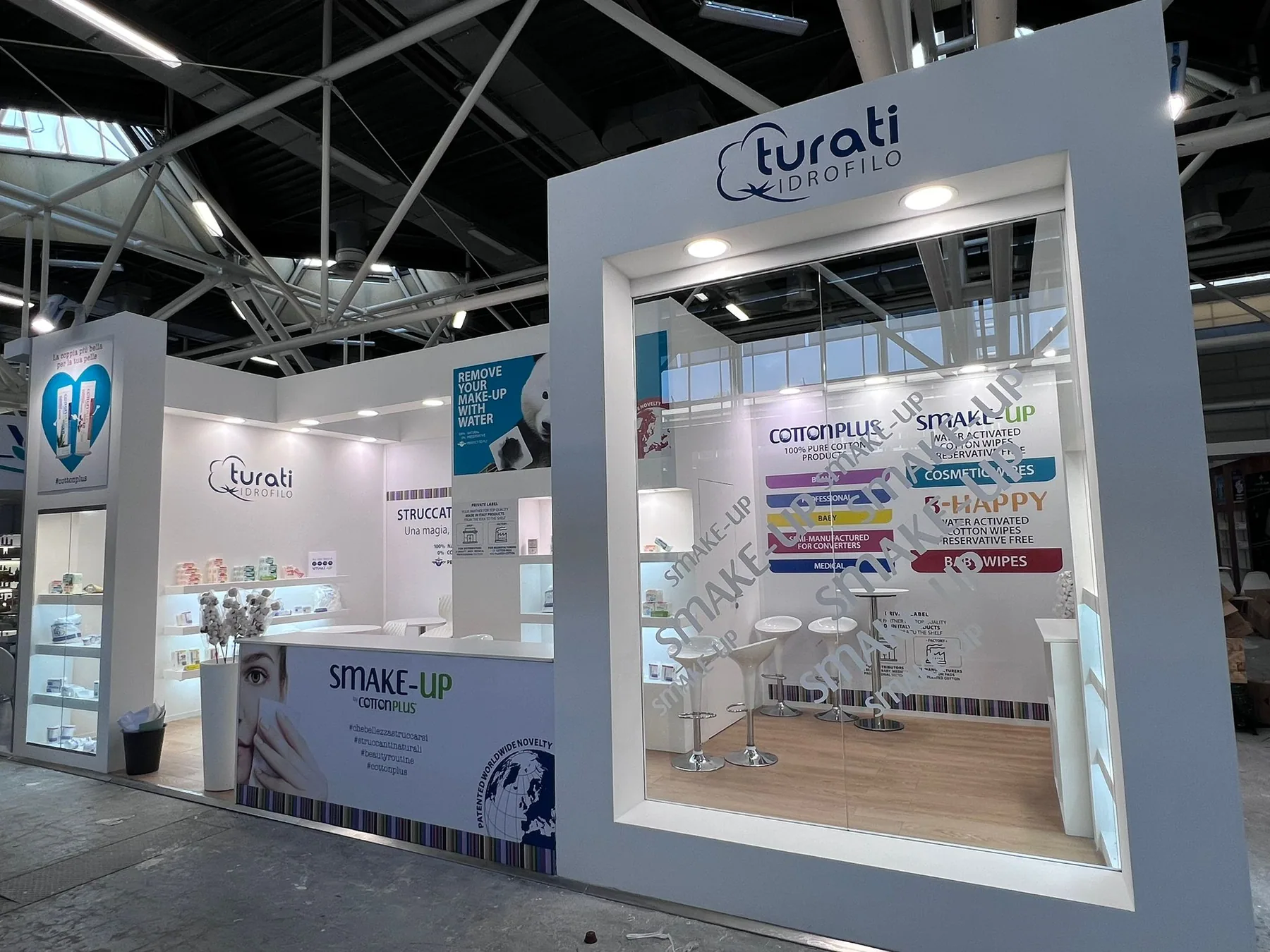 Exhibition stand at Cosmoprof Worldwide Bologna, Bologna Fiere — designed and built by Echo Expo