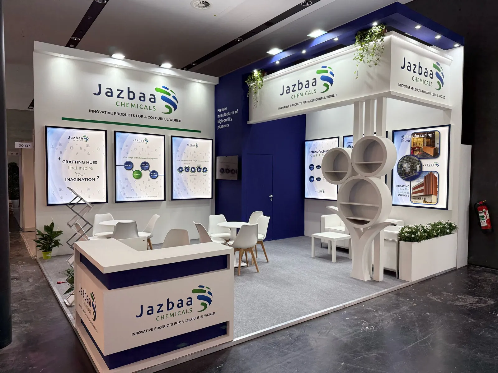 Jazbaa Chemicals 30 sqm exhibition stand at the European Coatings Show, Nuremberg — designed and built by Echo Expo (view 4)