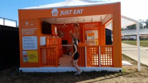 Just Eat pick-up station built by Echo Expo at Zurich Openair, Switzerland