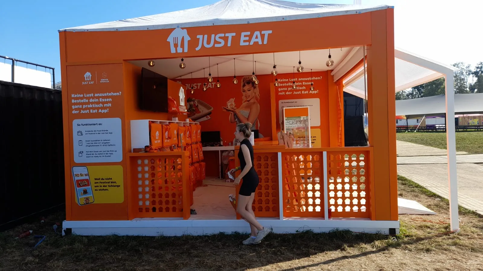 Just Eat pick-up station built by Echo Expo at Zurich Openair, Switzerland