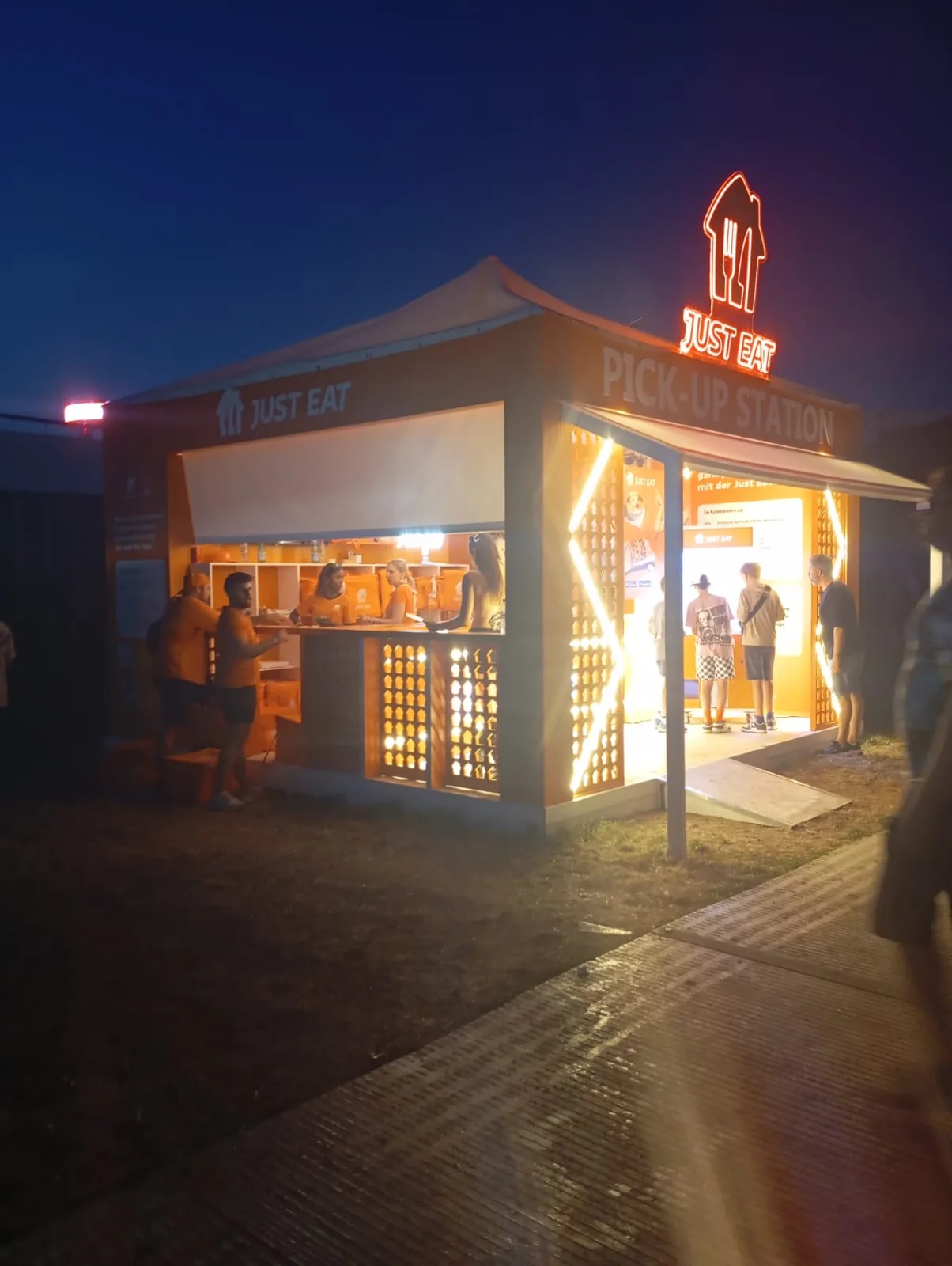Just Eat pick-up station serving festival visitors at Zurich Openair