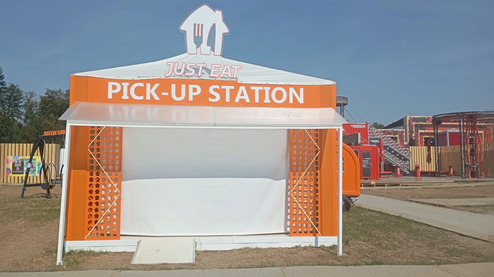 Just Eat pick-up station built by Echo Expo at Zurich Openair, Switzerland