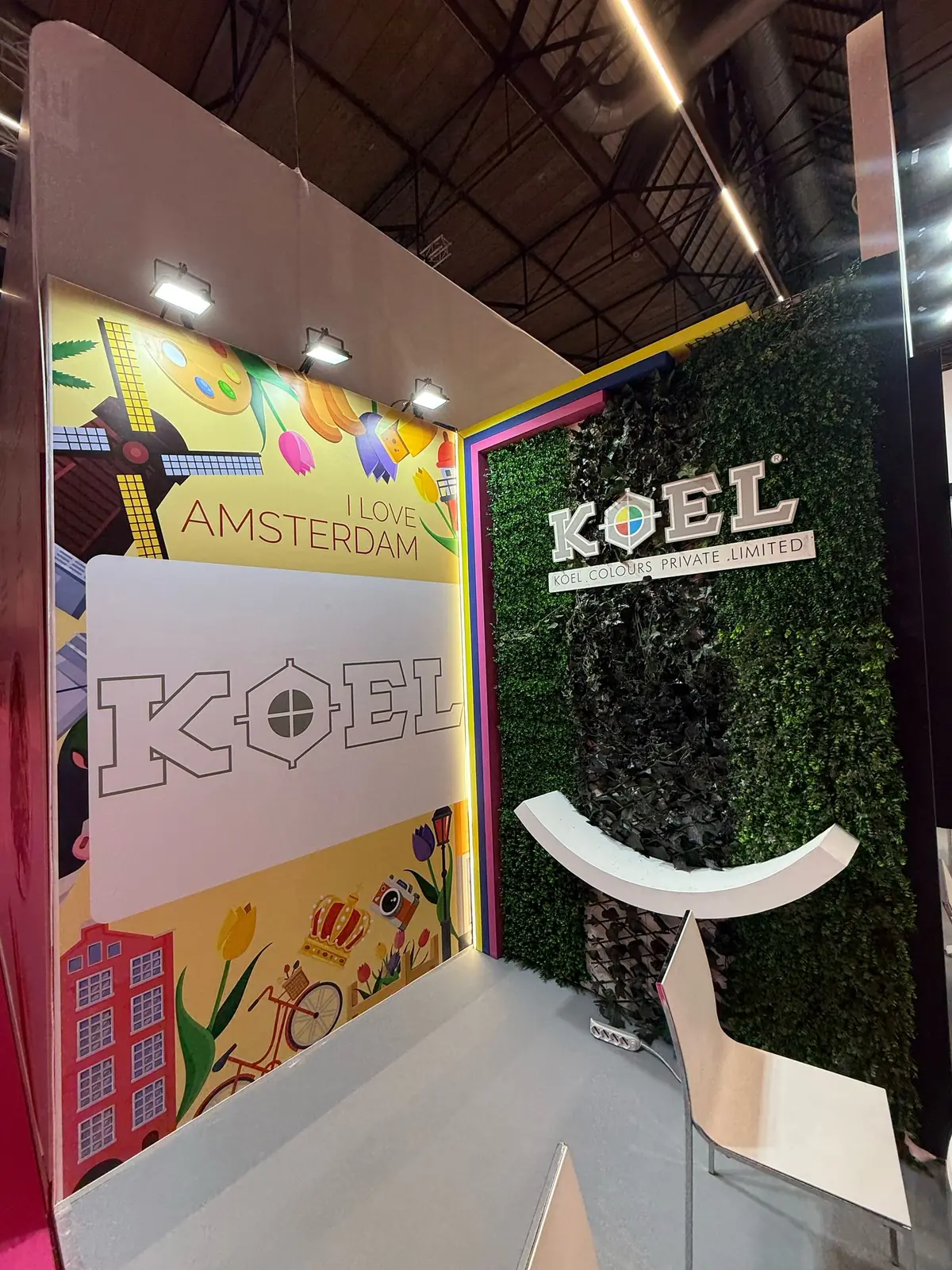 Koel Colours exhibition stand at in-cosmetics Global, Amsterdam — designed and built by Echo Expo (view 3)