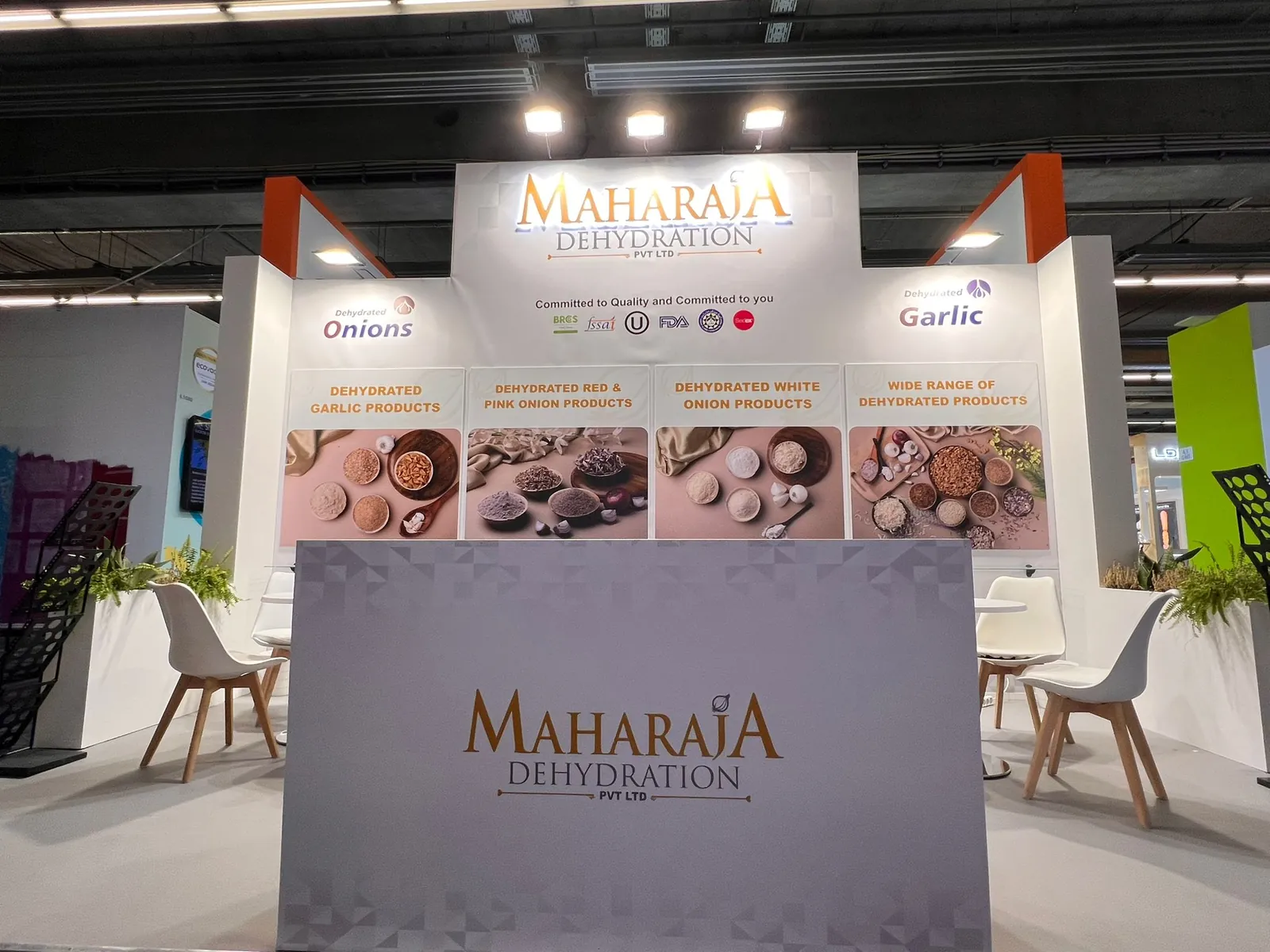 Maharaja Dehydration 18 sqm exhibition stand at Fi Europe, Messe Frankfurt — designed and built by Echo Expo (view 4)