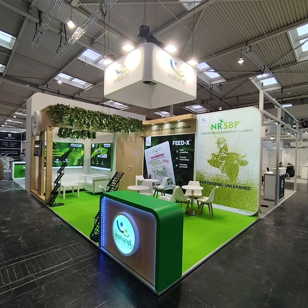 Natural Remedies 28 sqm exhibition stand at EuroTier 2024, Deutsche Messe Hannover, built by Echo Expo
