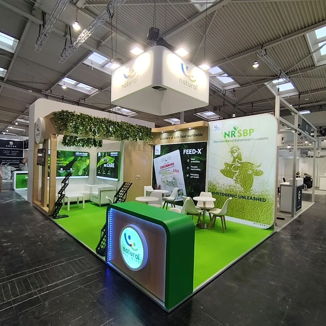 Meeting and lounge area on the Natural Remedies stand at EuroTier 2024, Deutsche Messe Hannover