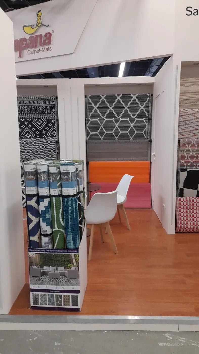 Sapana Polyweave carpet and mat exhibition stand at Ambiente 2025, Messe Frankfurt, 7–11 February 2025 — designed and built by Echo Expo