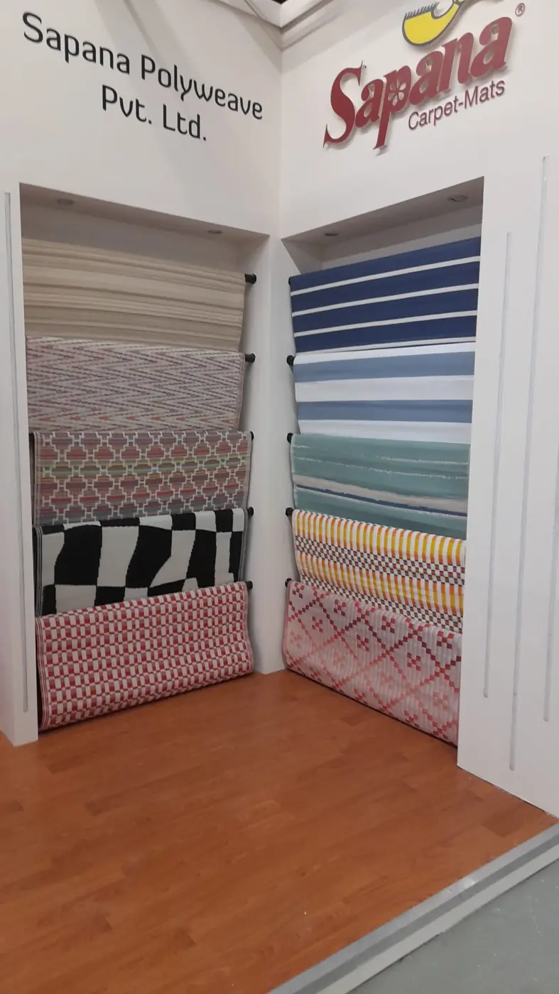 Sapana Polyweave carpet and mat exhibition stand at Ambiente 2025, Messe Frankfurt, 7–11 February 2025 — designed and built by Echo Expo
