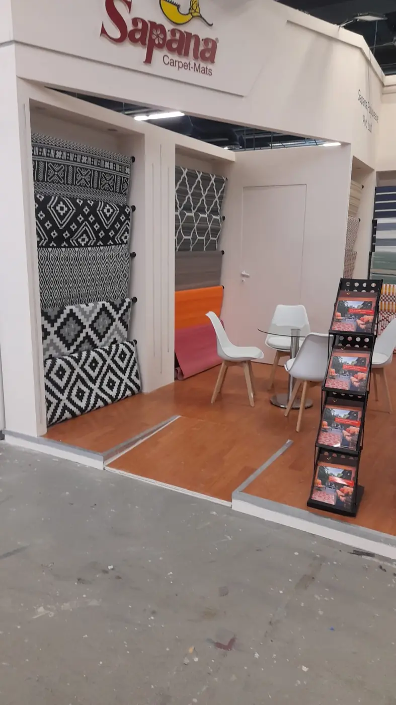 Sapana Polyweave carpet and mat exhibition stand at Ambiente 2025, Messe Frankfurt, 7–11 February 2025 — designed and built by Echo Expo