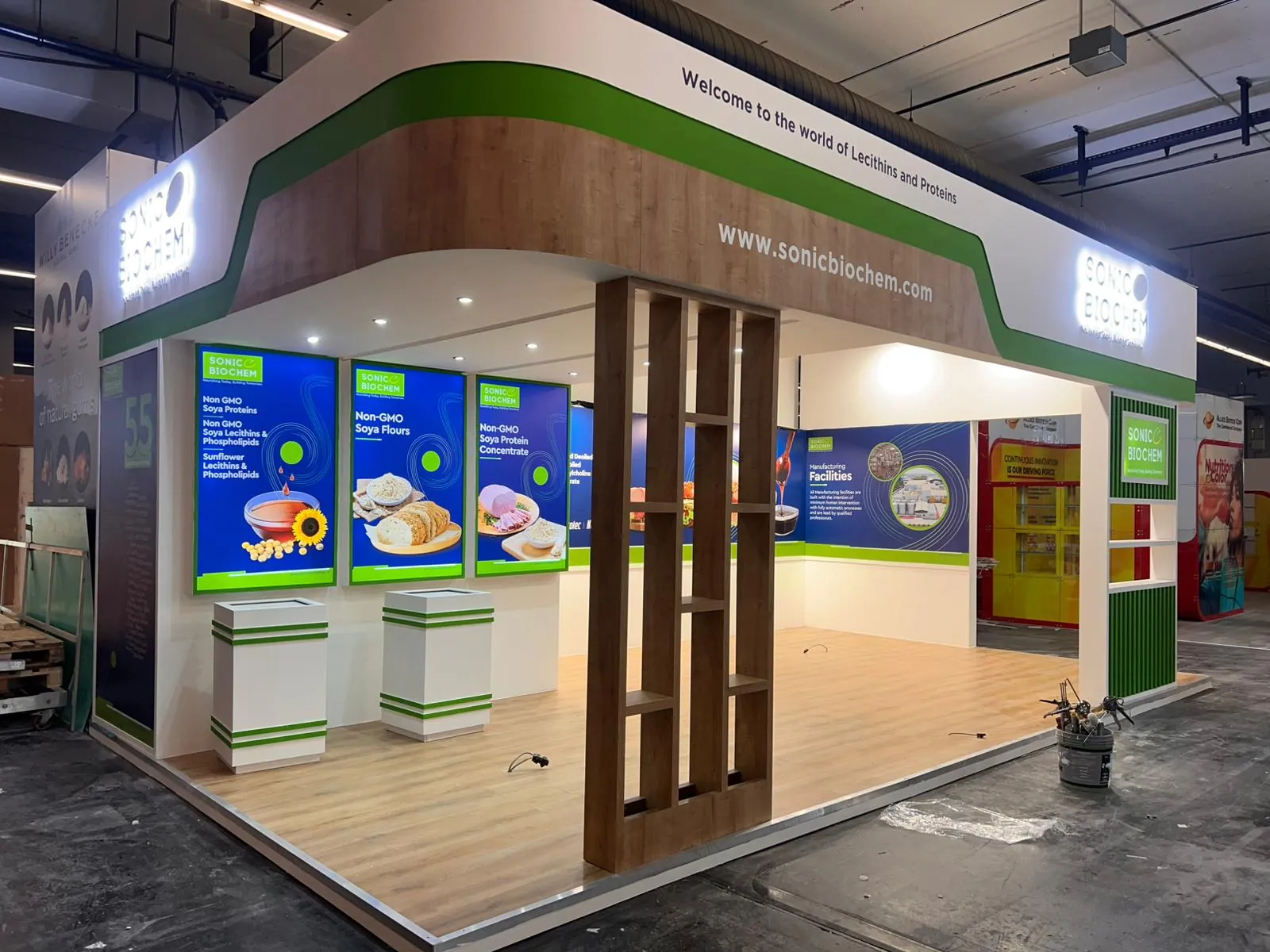 Sonic Biochem 36 sqm exhibition stand at Fi Europe, Messe Frankfurt — designed and built by Echo Expo