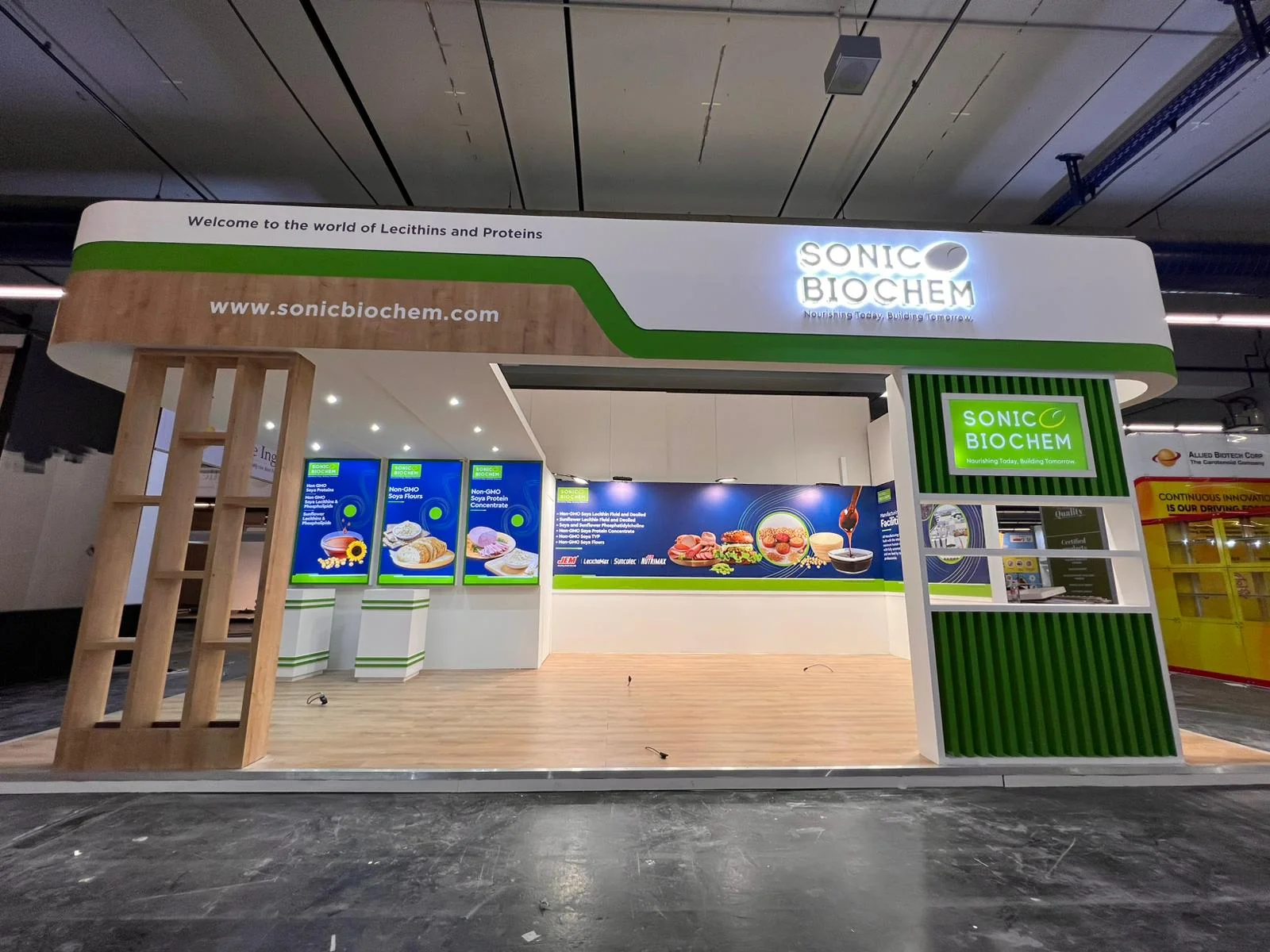 Sonic Biochem 36 sqm exhibition stand at Fi Europe, Messe Frankfurt — designed and built by Echo Expo (view 2)