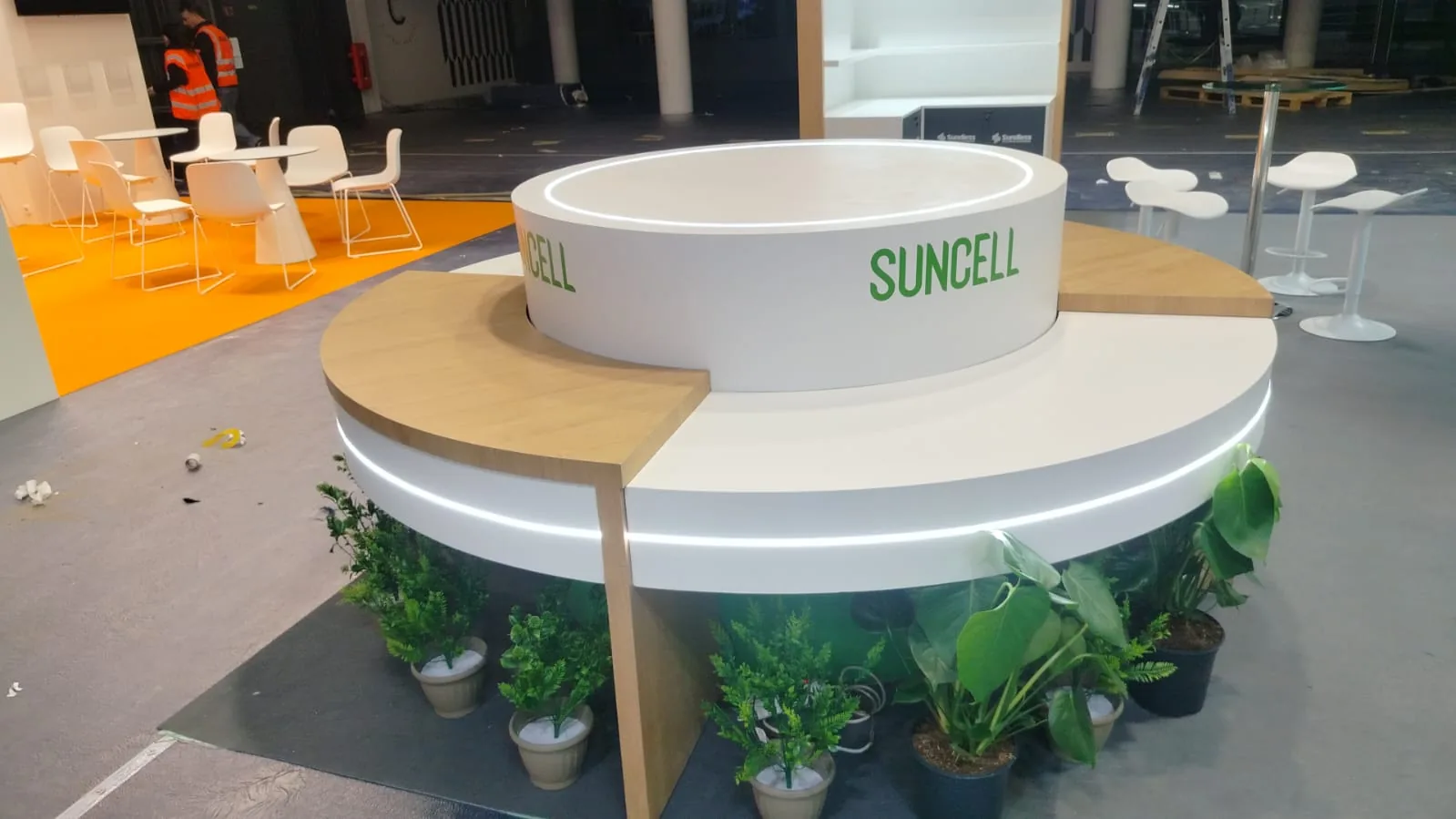 Suncell stand during build-up at JEC World 2026, Paris Nord Villepinte